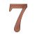 Номер дверной "7" (медь) Блистер