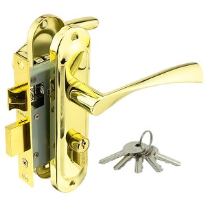 Замок врезной 50/L76 ЦМ70 межосевое 50 мм РВ (золото) ключ/ключ MARLOK/24