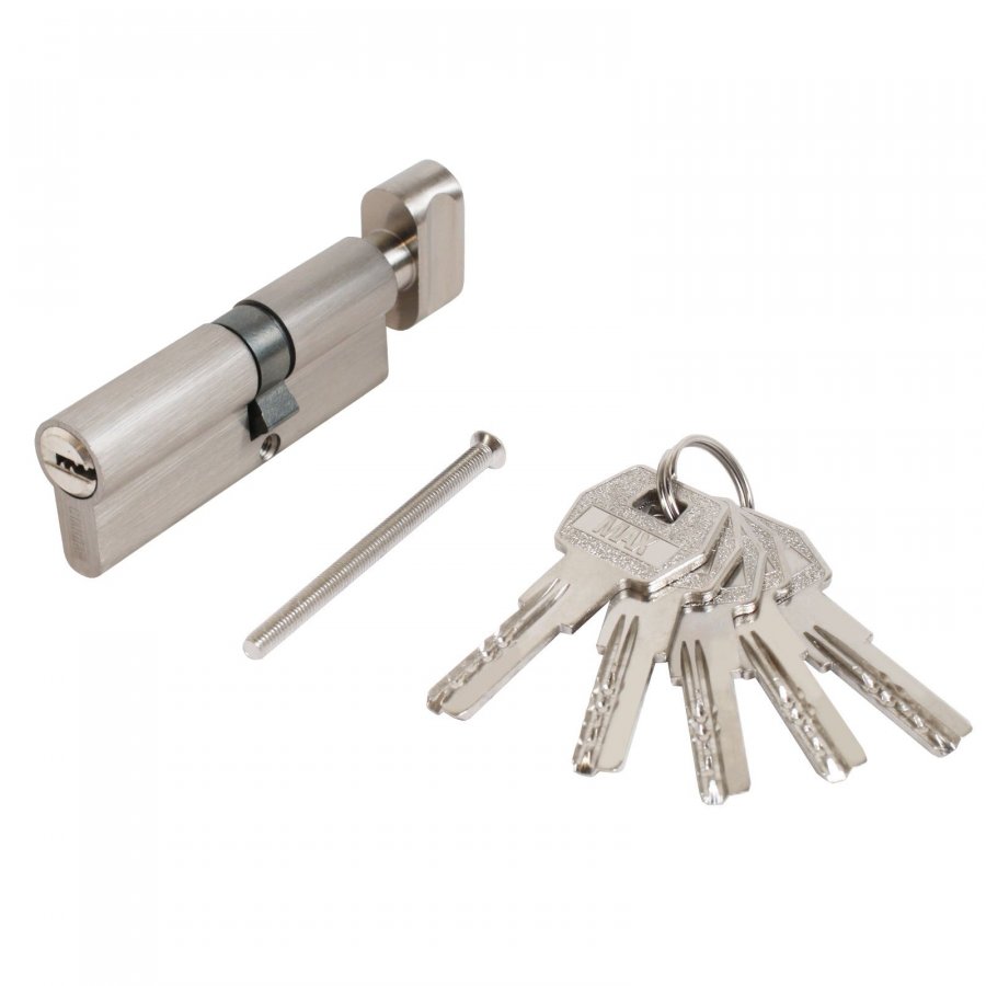 Механизм цилиндровый MAX 80(45*35В) SN 5кл.мат.никель перф. кл/верт Стандарт/10