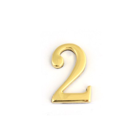 Номер дверной "2" (золото) металлический Апекс