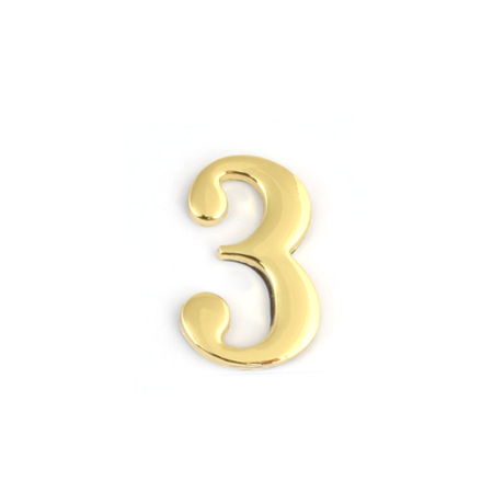 Номер дверной "3" (золото) металлический Апекс