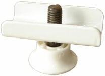 Опора регулируемая М8 с металл. скобой под плиту 16мм с пяткой Ф27мм белая/25