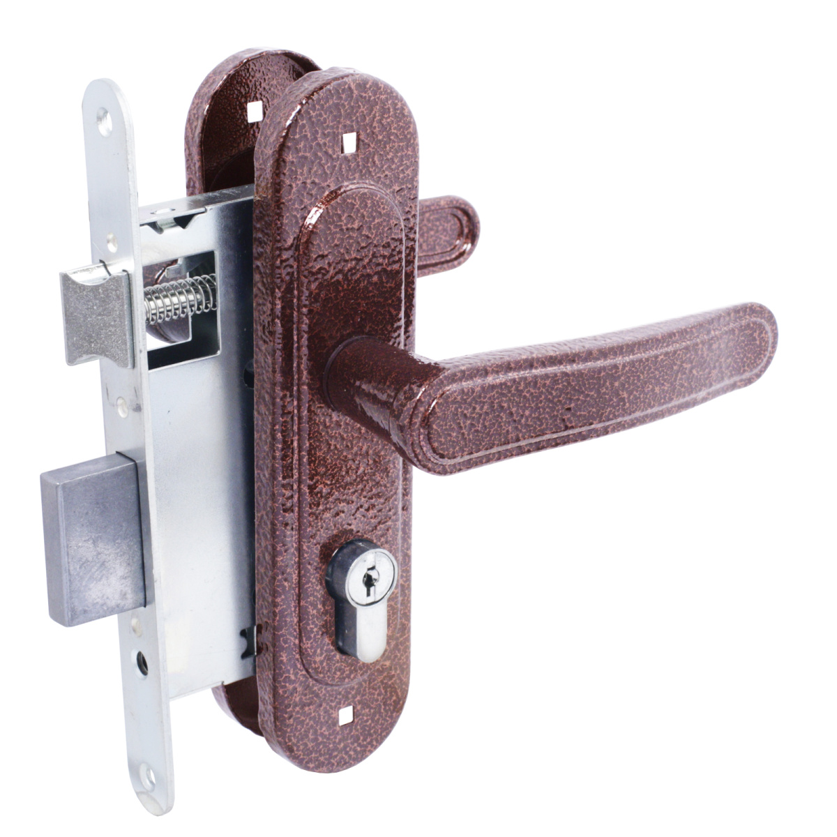 Замок врезной с ручкой ЗВ4-3.03 медь Птимаш/10