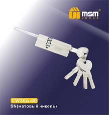 Цилиндровый мех-м с перфо ключ-шток CW90 (30A/60) SN MSM