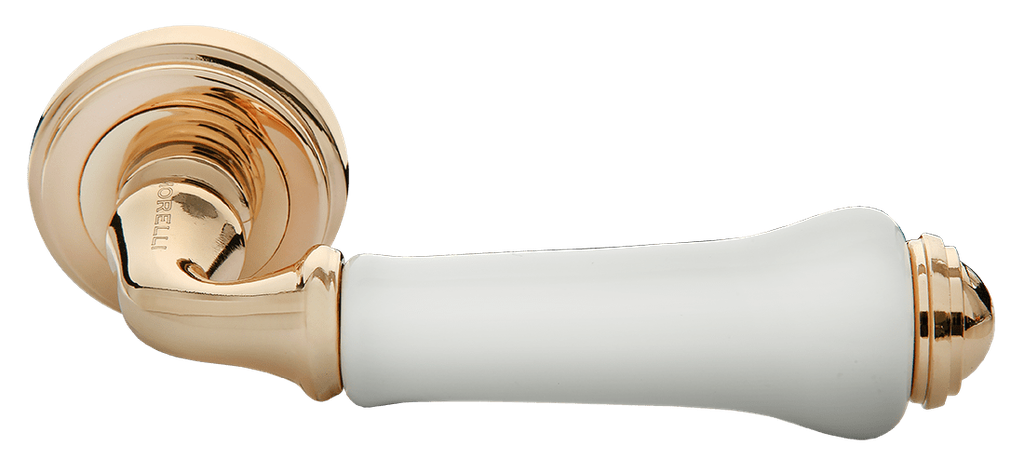 Ручка дверная  МН-41 CLASSIC  PG/W золото/белый МОРЕЛЛИ