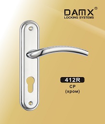 Ручка дверная на планке 412R DAMX CP (62 мм) MSM(18)