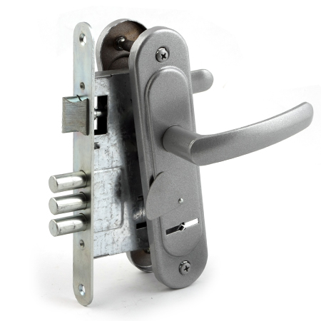 Замок врезной сувальдный с ручками ЗВ 9.1-02 (бриллиант) Омега/10