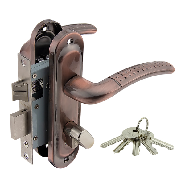 Замок врезной 50/LА02 ЦМВ70 межосевое 50 мм АС (медь) ключ/вертушка MARLOK/24