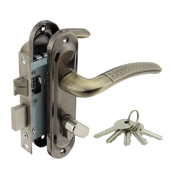 Замок врезной 50/LА02 ЦМВ70 межосевое 50 мм АВ (бронза) ключ/вертушка MARLOK/24