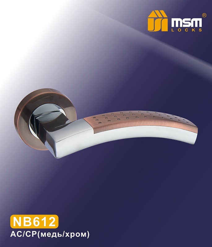 Ручка дверная NB612 AC/CP медь/хром MSM(12)