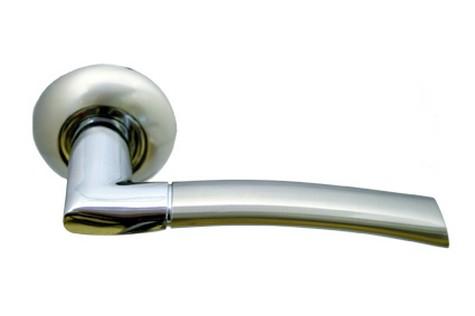 Ручка дверная  МН-06 DIY "Пиза" SN/CP белый никель/хром  МОРЕЛЛИ