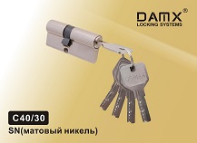 Цилиндровый механизм ключ-ключ C70(40/30))mm DAMX  SN мат.никель MSM(48/6)