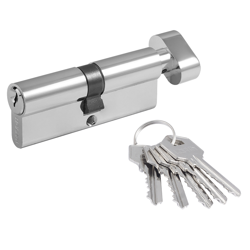 Мех-м цилиндровый МЦ-ЛУВ-70 (хром) (35-35) англ.кл. (ключ-вертушка) Нора-М