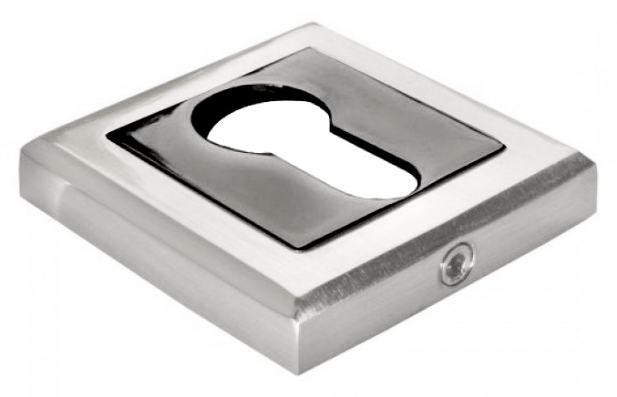 Накладка на евроцилиндр квадрат МН-КН-S SN/BN бел.никель/черн.никель  МОРЕЛЛИ