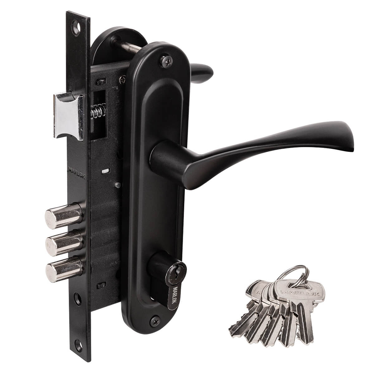 Замок врезной 70/L76 3RB межосевое 70 мм BL (черный) MARLOK/24