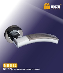 Ручка дверная NB612 BN/CP черный никель/хром MSM(12)