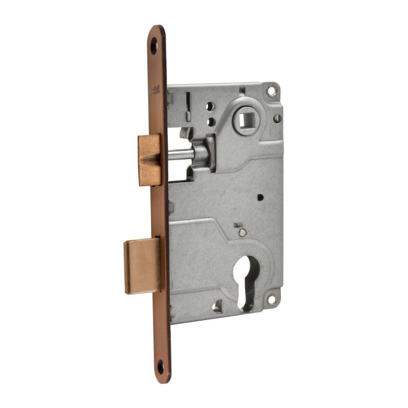 Замок врезной 25-85 под ЦМ б/о (медь) Нора-М/20