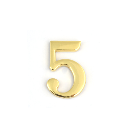 Номер дверной "5" (золото) металлический Апекс