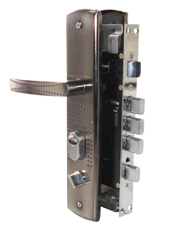 Замок врезной с ручками ЗВ-7.02 ОР ДКД овал. ригель ПРАВ./16