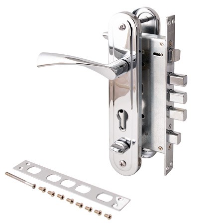 Замок врезной с ручками T-0523-C-CR-R хром Аверс /10