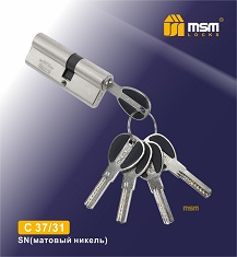 Цилиндровый механизм ключ-ключ C(37/31) mm SN мат.никель MSM(48/6)