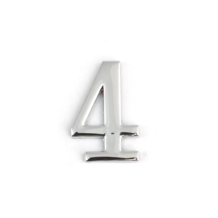 Номер дверной "4" (хром) металлический Апекс