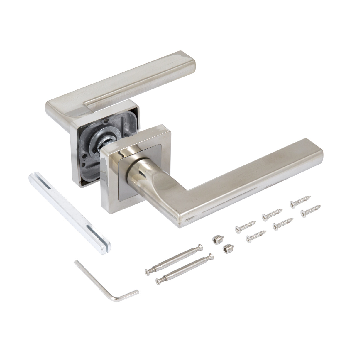 Ручки дверные Р71 SN мат.никель квадрат 100мм СТАНДАРТ /40