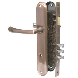 Замок врезной с ручкой 0221 AC медь АЛЛЮР/10