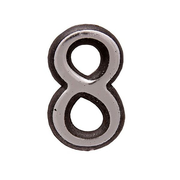Цифра дверная АЛЛЮР БОЛЬШАЯ пластик "8" хром 