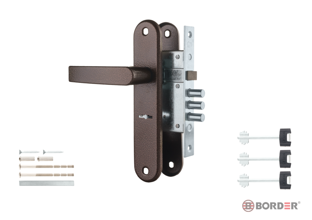 Замок врезной с ручками 9-6/13 (медь) (77311) б/о ПРО-САМ/9