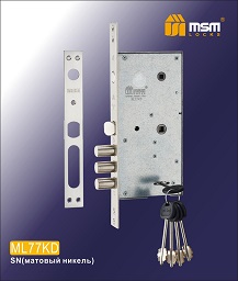Замок врезной сув. ML77KD SN (Матовый никель)MSM (аналог Гардиан 30.15) (10)