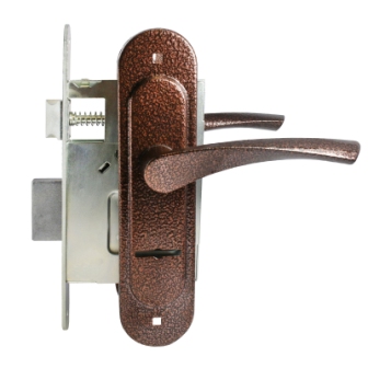 Замок врезной с ручкой ЗВ9-4.07 медь Птимаш/10