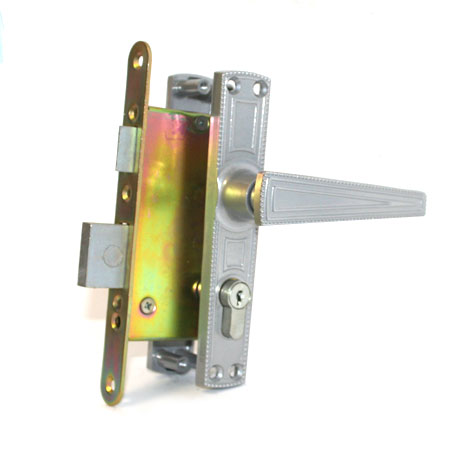 Замок врезной с ручкой 4-3.01 (серебро) Зенит/15 00-000000454