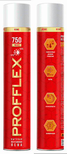 Пена монтажная быт. 750 MAXI PROFFLEX