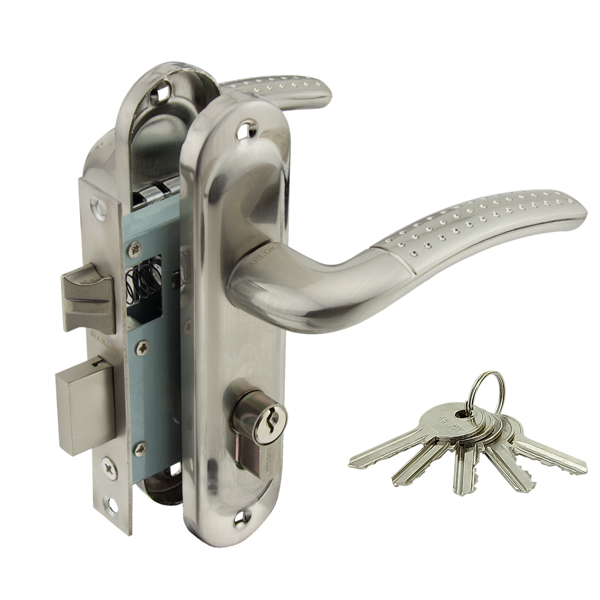 Замок врезной 50/LА02 ЦМ70 межосевое 50 мм SN (никель) ключ/ключ MARLOK/24