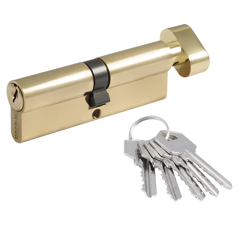 Мех-м цилиндровый МЦ-ЛУВ-80 (латунь) (40-40) англ.кл. (ключ-вертушка) Нора-М