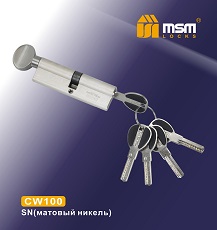 Цилиндровый механизм ключ-верт. CW100 mm SN мат.никель MSM(48/6)