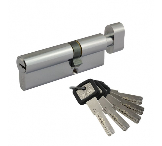Мех-м цилиндровый МЦ-90 (55-35в) ЛПУВ УК-90 (хром) перф.кл. (ключ-вертушка) Нора-М
