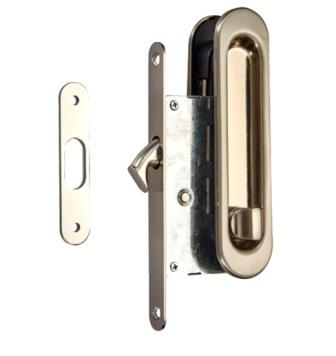 Ручки для раздвижных дверей овал (с замком) сатин РС