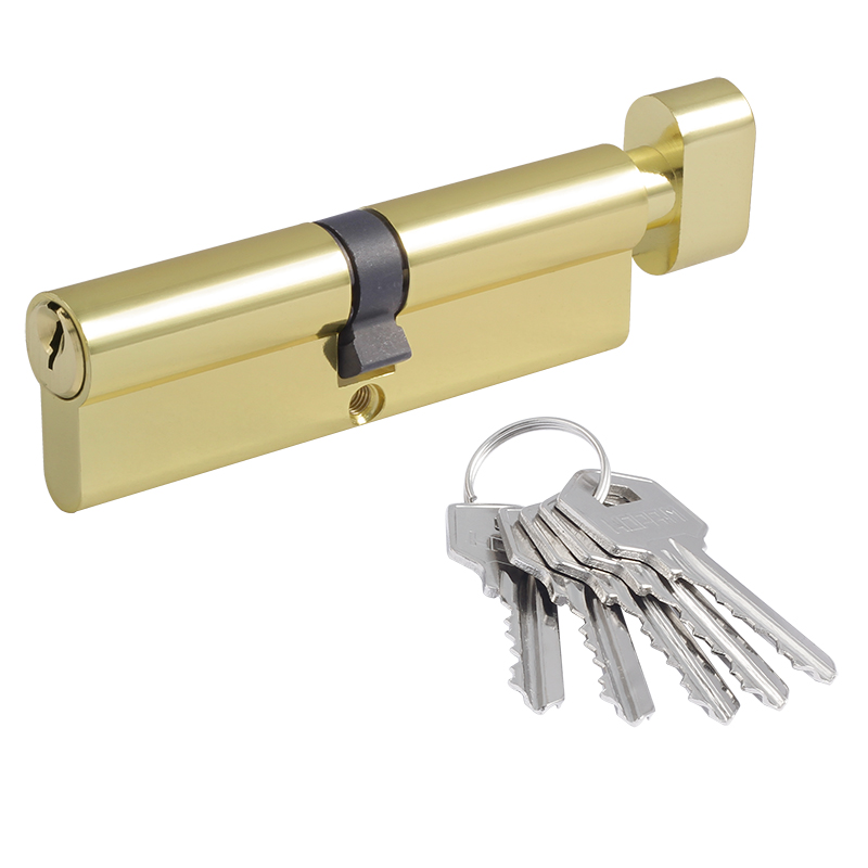 Мех-м цилиндровый МЦ-ЛУВ-90 (латунь) (45-45) англ.кл. (ключ-вертушка) Нора-М