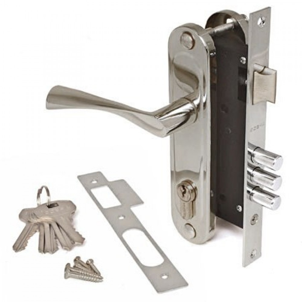 Замок врезной с ручками 1523/60-CR хром Апекс  /20