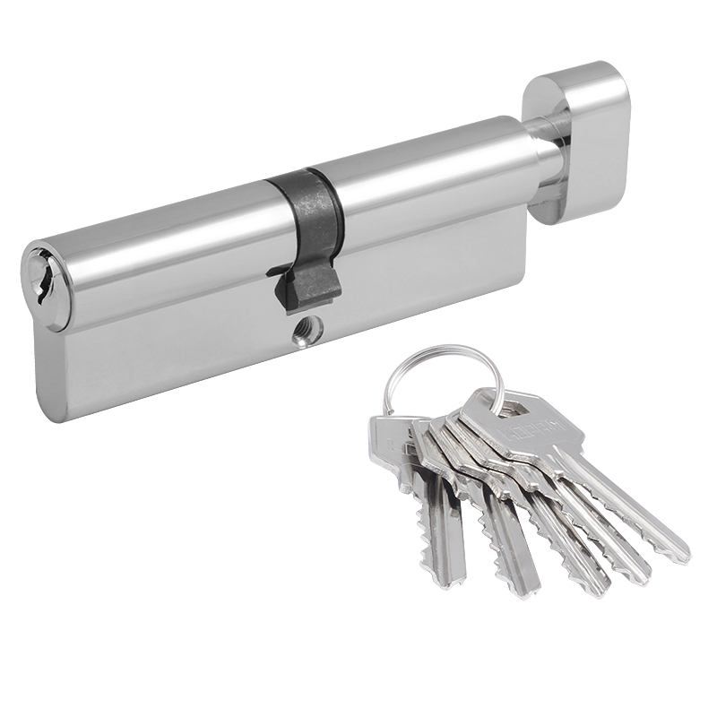 Мех-м цилиндровый МЦ-ЛУВ-90 (хром) (45-45) англ.кл. (ключ-вертушка) Нора-М