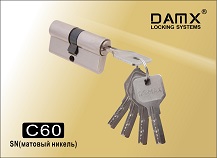 Цилиндровый механизм ключ-ключ C60mm DAMX SN мат.никель MSM(48/6)