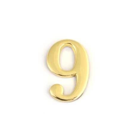 Номер дверной "9" (золото) металлический Апекс