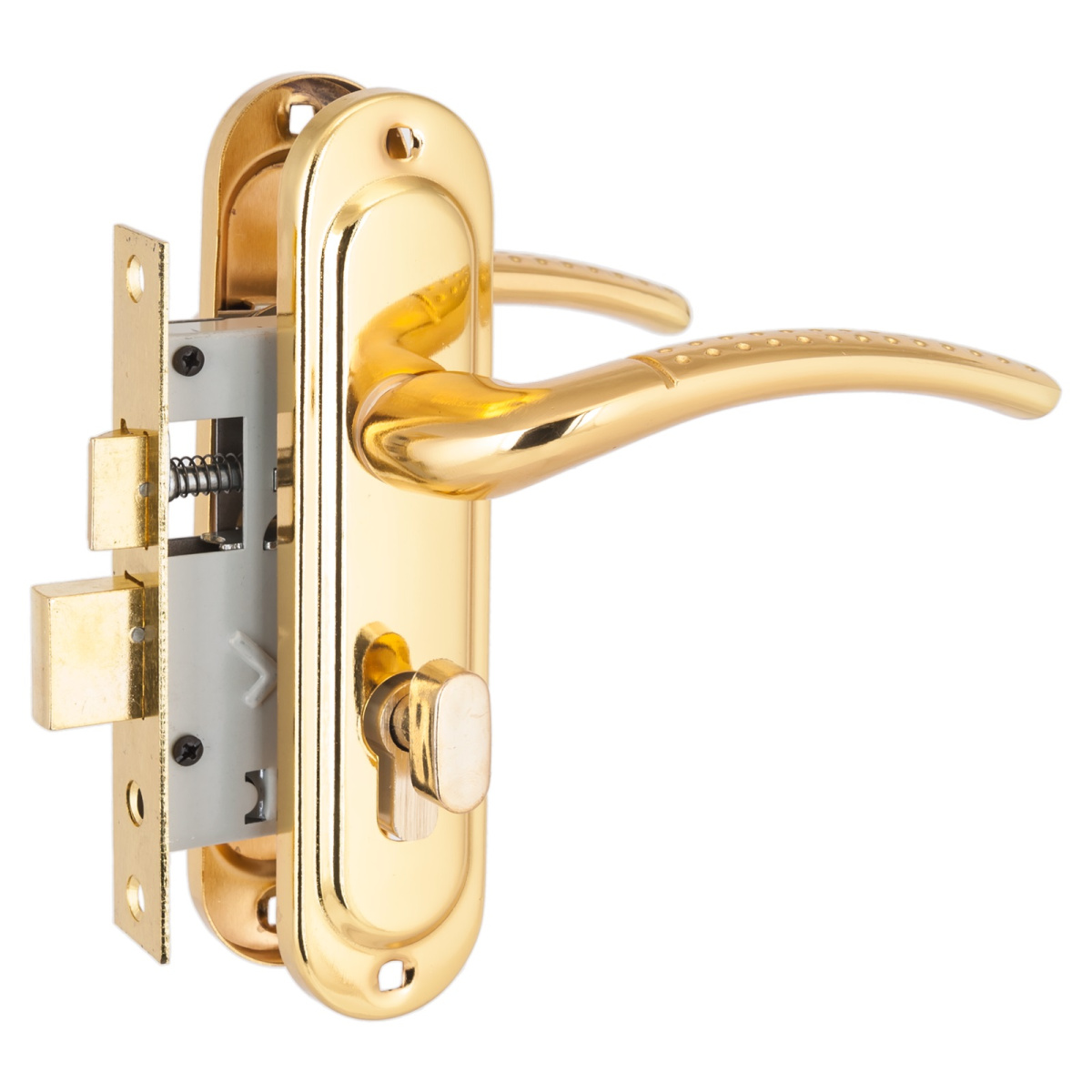 Замок врезной с ручкой 132/50В (вертушка) GP золото СТАНДАРТ/20