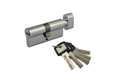 Мех-м цилиндровый МЦ-ЛПУВ-70 (хром) перф.кл. (ключ-вертушка) Нора-М