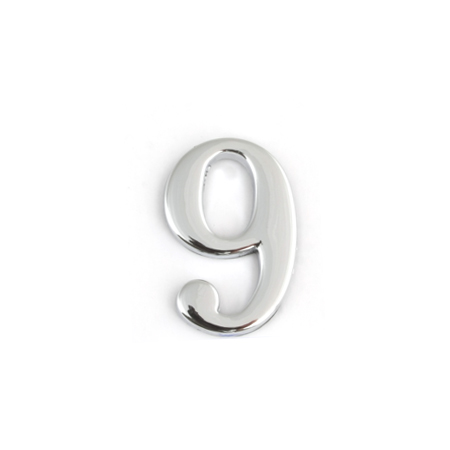 Номер дверной "9" (хром) металлический Апекс