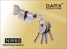 Цилиндровый механизм ключ-верт. NW60mm (англ.кл.) DAMX SN никель  MSM(80/20)