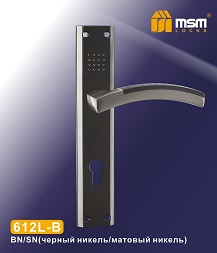 Ручка дверная на планке 612L-B BN/SN 85 мм/9