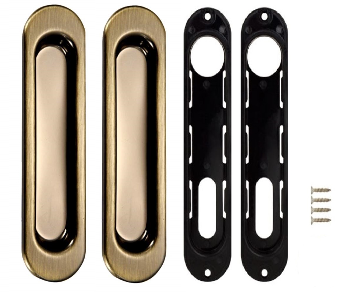 Ручка-купе овал (без замка) бронза H=150 (комплект 2шт)